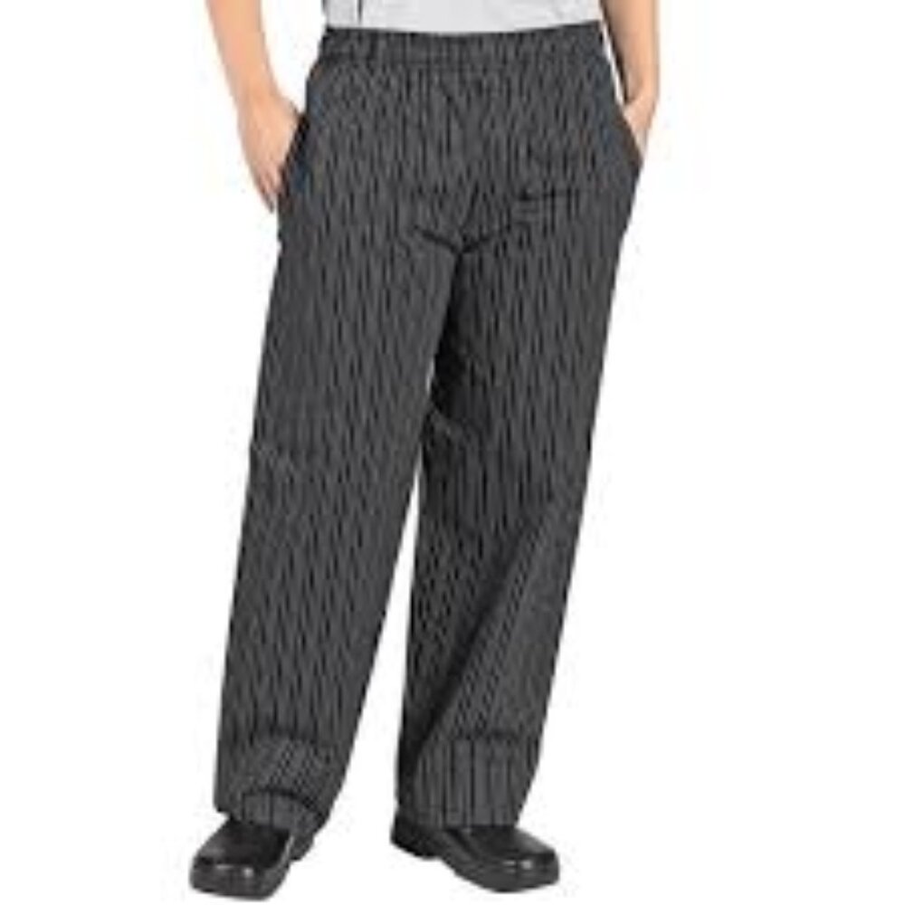 Uncommon Threads Unisex Classic Baggy Chef Pant with 3 Inch Elastic Waist New Si